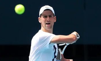 Djokovic en Australia en enero, donde no pudo jugar el Abierto