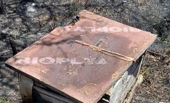 Una de las colmenas afectadas por los incendios en Paysandú y Río Negro.