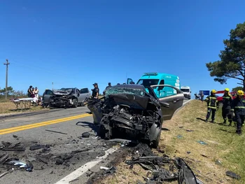 Fotografía de los vehículos despúes del accidente