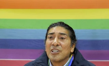 El candidato presidencial ecuatoriano Yaku Pérez durante una rueda de prensa
