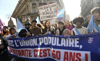 Marcha en contra la reforma jubilatoria en Francia