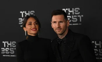 Antonela Roccuzzo y Lionel Messi en la entrega de premios The Best esta semana