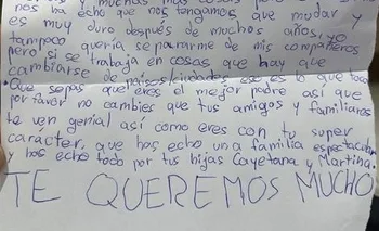 La carta de la hija de Damián Suárez