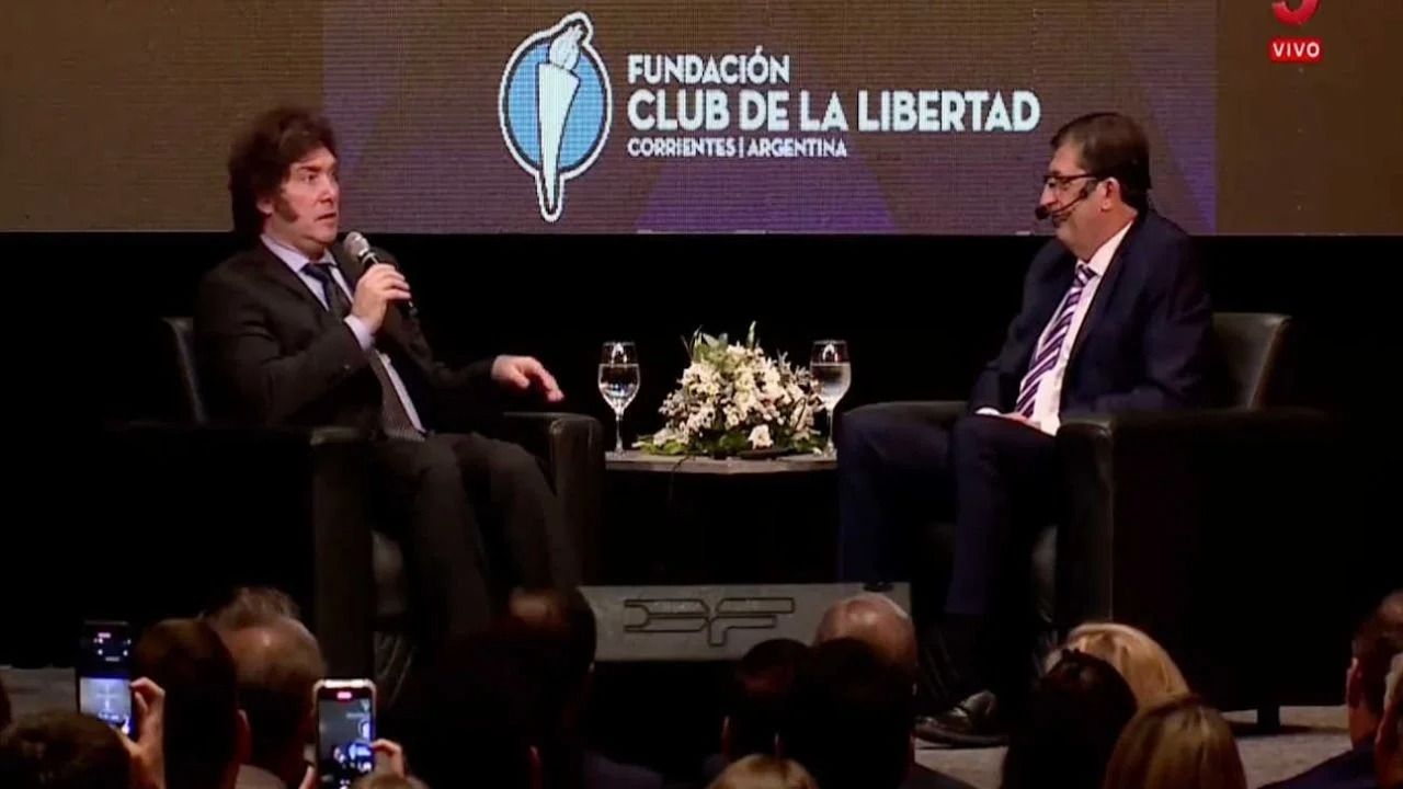 Javier Milei en la Fundación Club de la Libertad de Corrientes