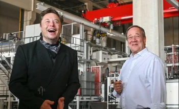 Elon Musk, en una visita a la fábrica berlinesa de Tesla