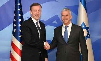 David Barnea, jefe del Mosad, con el asesor de seguridad nacional estadounidense Jake Sullivan.