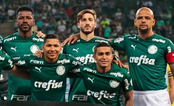 El equipo de Palmeiras ante Guaraní