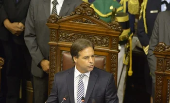 Presidente de la Repñublica, Luis Lacalle Pou, en el Parlamento