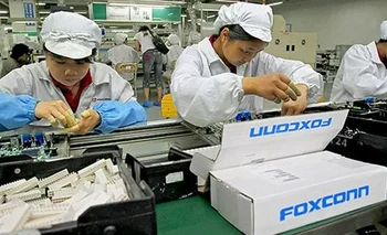 Trabajadores de Foxconn.