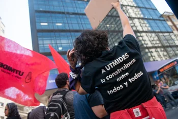 Archivo, marzo de 2022: Protesta del sindicato Utmides frente a la sede del Ministerio de Desarrollo Social