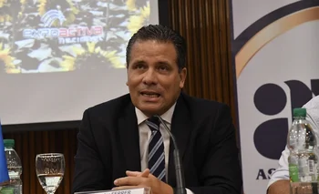 Salvador Ferrer, presidente del BROU, en el lanzamiento de la Expoactiva Nacional.