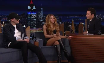 Shakira y Bizarrap en entrevista con Jimmy Fallon.