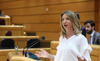 La portavoz del Partido Popular en el Senado, Alicia García, interviene durante una sesión plenaria en el Senado,