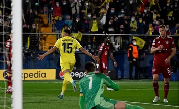 Arnaut Danjuma celebra el 1-0 de Villarreal ante Bayern Múnich