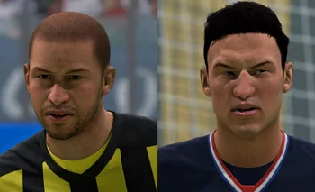 Así se ven los capitanes de Peñarol, Walter Gargano, y de Nacional Sergio Rochet dentro del videojuego.