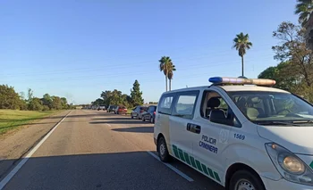 Imagen registrada por Policía Caminera en la ruta yendo al puente San Martín