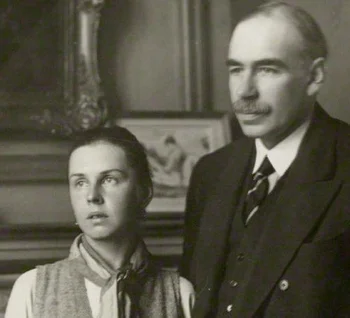 John Maynard Keynes, barón de Tilton; y la bailarina rusa Lydia Lopokova, con quien se casó en 1925