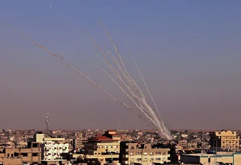 Cohetes lanzados por Hamás contra Israel