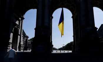 Bandera de Ucrania en Bruselas, Bélgica