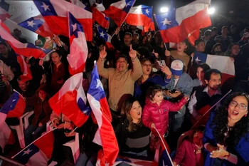 Celebraciones por los resultados de las elecciones de constituyentes en Chile