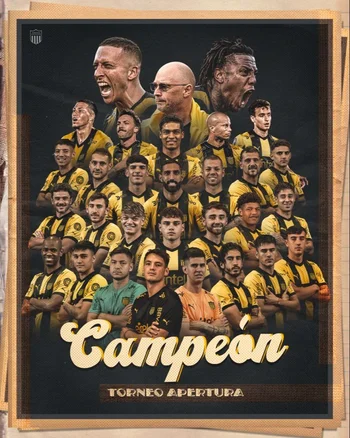 El póster que subió Peñarol de los campeones del Apertura
