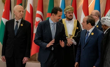 Bashar al-Asad con el presidente egipcio, Al Sisi, y el tunecino, Saied, en Yeda