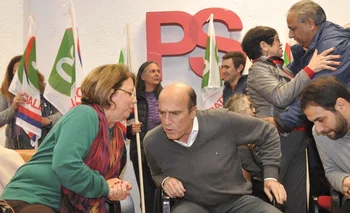 Archivo de campaña, Daniel Martínez en la sede del Partido Socialista