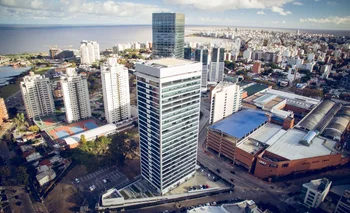 Foto aérea del World Trade Center, donde está la Embajada de Israel en Uruguay
