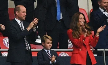 El príncipe Guillermo y su familia en un partido de la Euro 2020