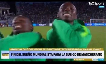 Festejo de jugadores de Nigeria tras eliminar a Argentina en el Mundial sub 20