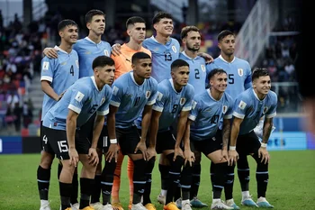 El equipo de Uruguay en cuartos de final