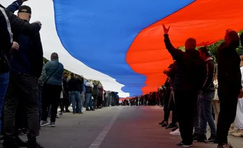 Manifestantes serbios en Kosovo. 