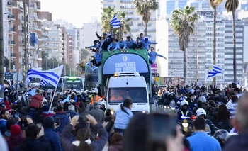 La caravana de la selección uruguaya sub 20