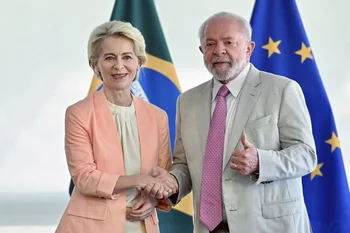 Lula da Silva en su entrevista con la presidenta de la Comisión Europea, Ursula von der Leyen