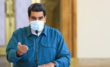 El presidente de Venezuela, Nicolás Maduro, durante un mensaje televisivo desde el Palacio de Miraflores el domingo