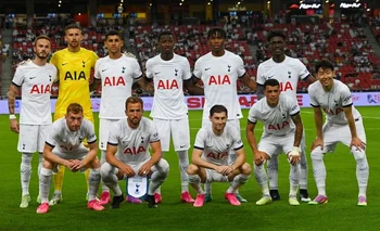 El equipo de Tottenham Hotspur este miércoles en Singapur