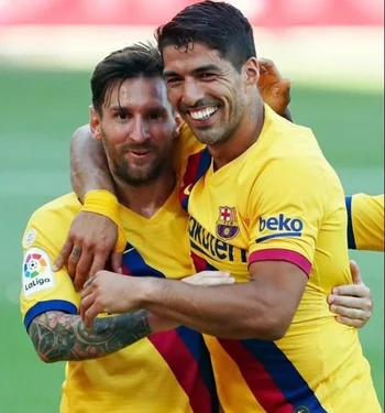 Luis Suárez y Lionel Messi en Barcelona