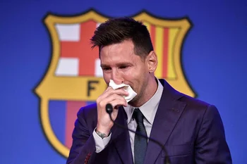 Las lágrimas de Messi cuando se fue de Barcelona