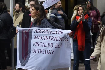 Archivo, 2022. Manifestación de la Asociación de Magistrados Fiscales del Uruguay