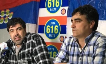 Archivo 2019. Óscar Andrade y Andrés Lima durante el lanzamiento de la campaña del comunista al Senado