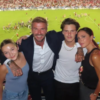 David Beckham con parte de su familia celebrando el nuevo triunfo de Inter Miami