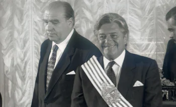 Luis Alberto Lacalle el día de su asunción como presidente de la República el 1° de marzo de 1990