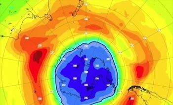 Situación del agujero de ozono en torno al Polo Sur en septiembre de 2021 - CAMS