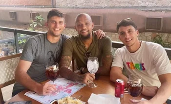 Joaquín Piquerez y su almuerzo junto a Felipe Melo y Benjamín Kuscevic
