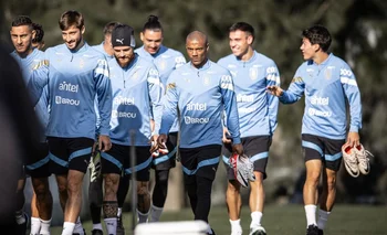 Jugadores de la selección uruguaya