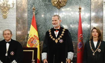 El Rey Felipe VI, este jueves, en el palacio de Justica.