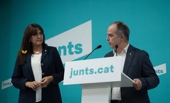 El secretario general de Junts, Jordi Turull y la presidenta de Junts, Laura Borràs.