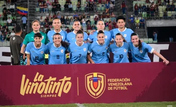 La selección uruguaya que enfrentó este jueves a Venezuela