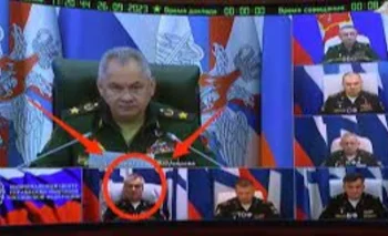El imagen de la videoconferencia, con Sokolov señalado en el círculo rojo.