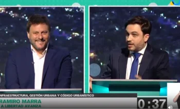 Santoro y Marra en el debate transmitido por el canal de la Ciudad